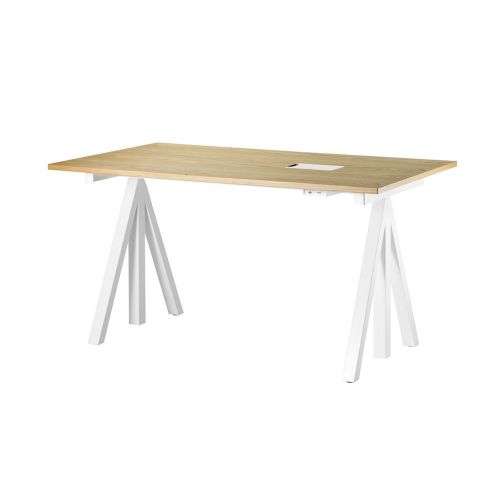 ストリング 昇降式 ワークデスク 140×78cm オーク (String Works ストリング ワークス)【代引不可商品】
