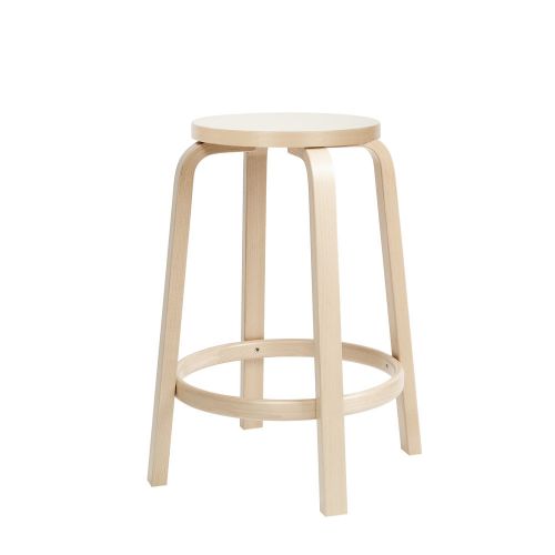 ハイスツール64 ホワイトラミネート H65cm (artek アルテック Carry Away) 椅子 丸いす 木製 丸型 北欧 チェア 丸椅子 腰掛け ウッドスツール おしゃれ シンプル 軽い 【送料無料】【代引不可商品】|SEMPRE (インテリア家具・雑貨)