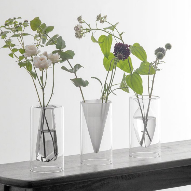 楽天市場 花瓶 フロートベース フラワーベース ガラス 一輪挿し ダブルウォール 二重 インテリア クリア ホワイト グレー 玄関 モダンリビング 模様替え ディスプレイ デコレーション ナチュラル 北欧 おしゃれ かびん 花器 花びん レトロ 食卓 シンプル ニコアンティーク