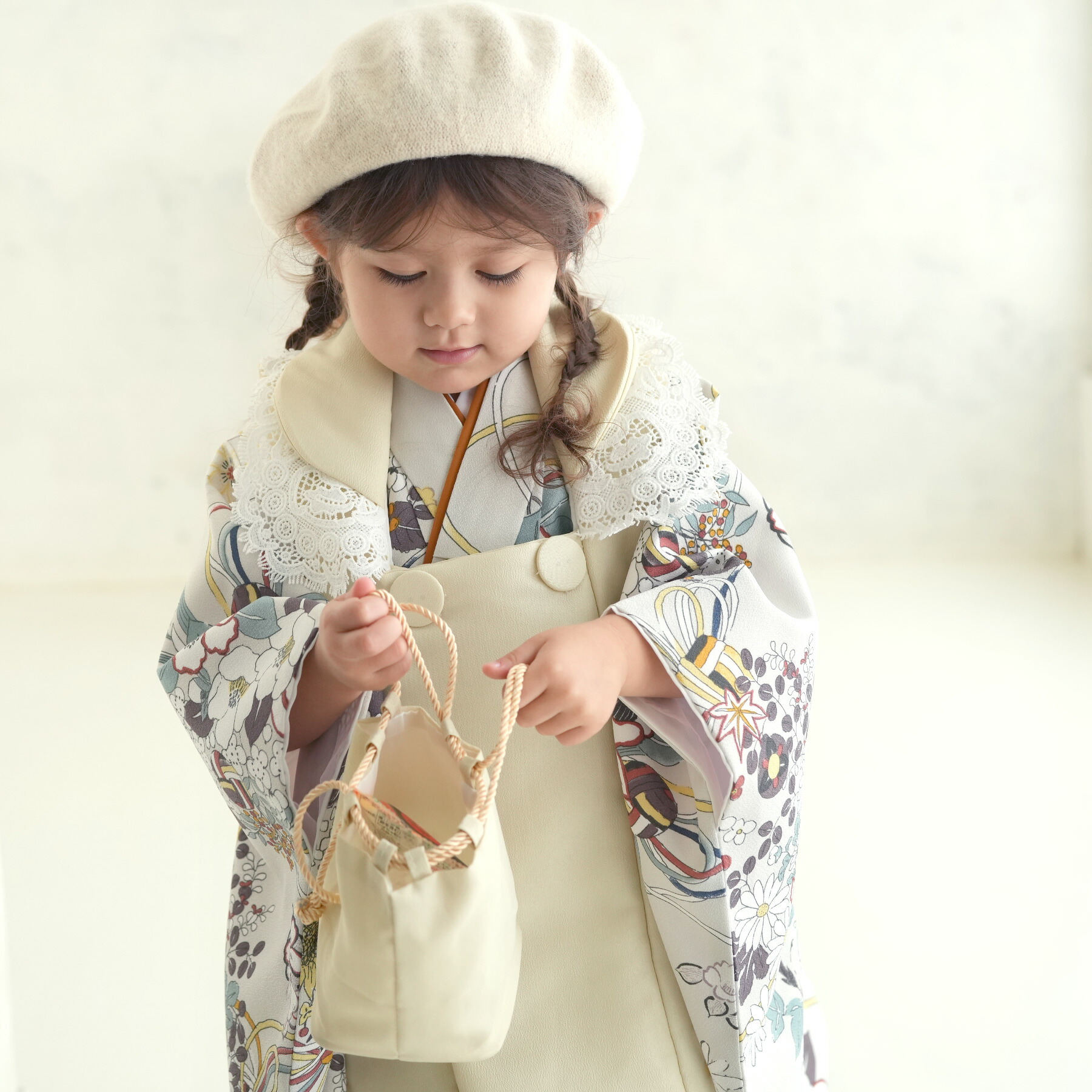楽天市場】【ひよこ商店 kids 七五三 着物 3歳 女の子 ベレー帽つき