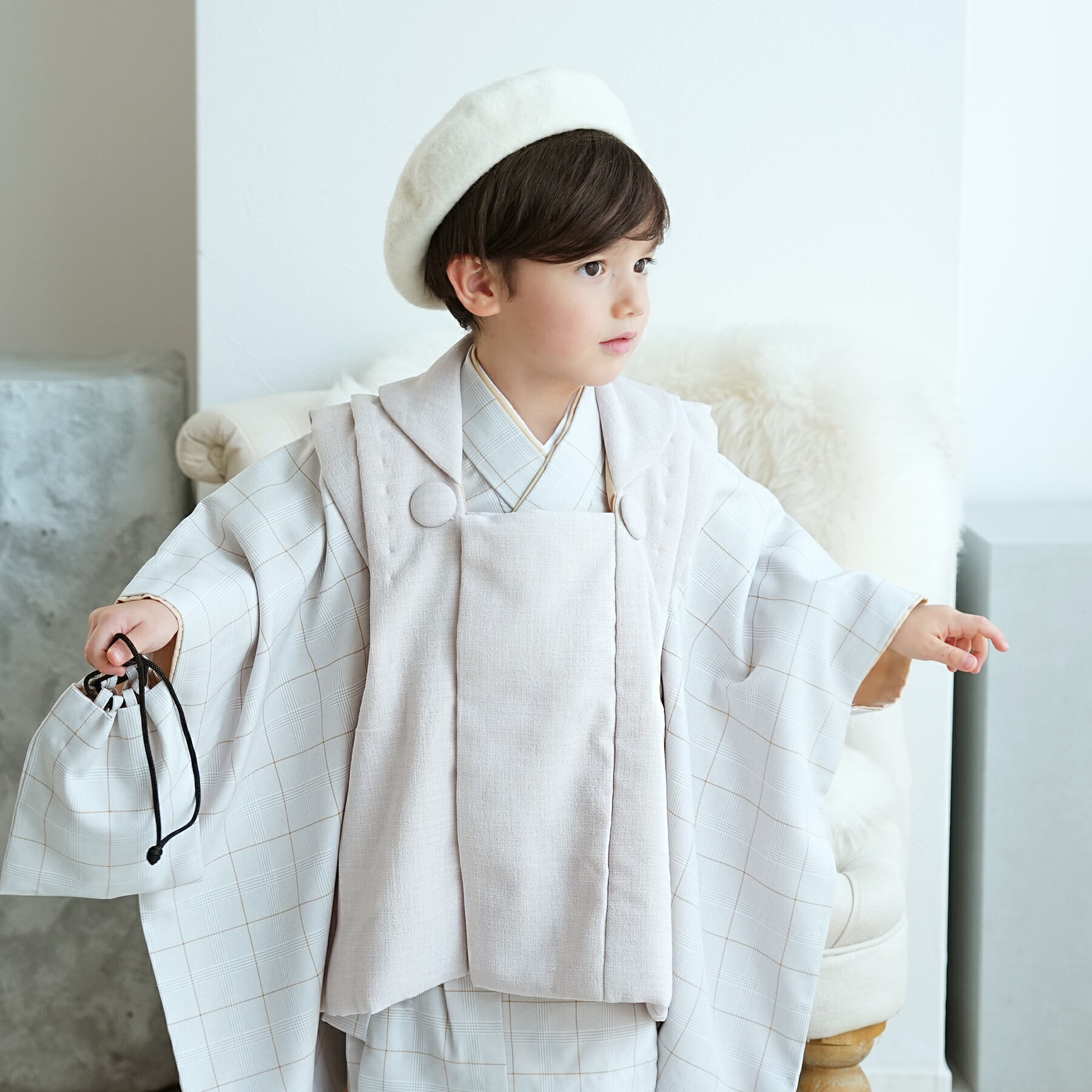 3歳 男の子 七五三セット utatane 88cm-105cm前後 ペイズリー 3歳