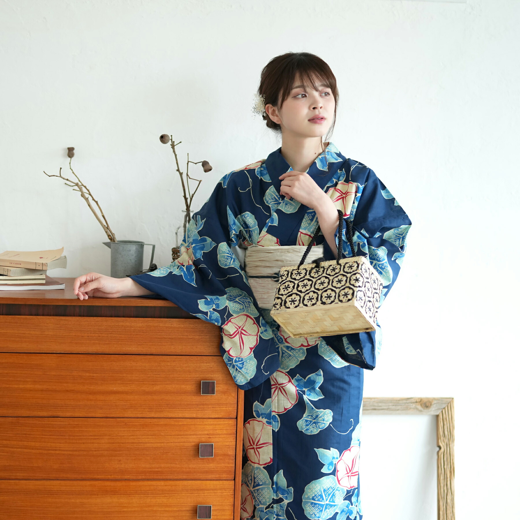 楽天市場】【15％OFF】浴衣 レトロ 3点セット(浴衣/帯/下駄) 青