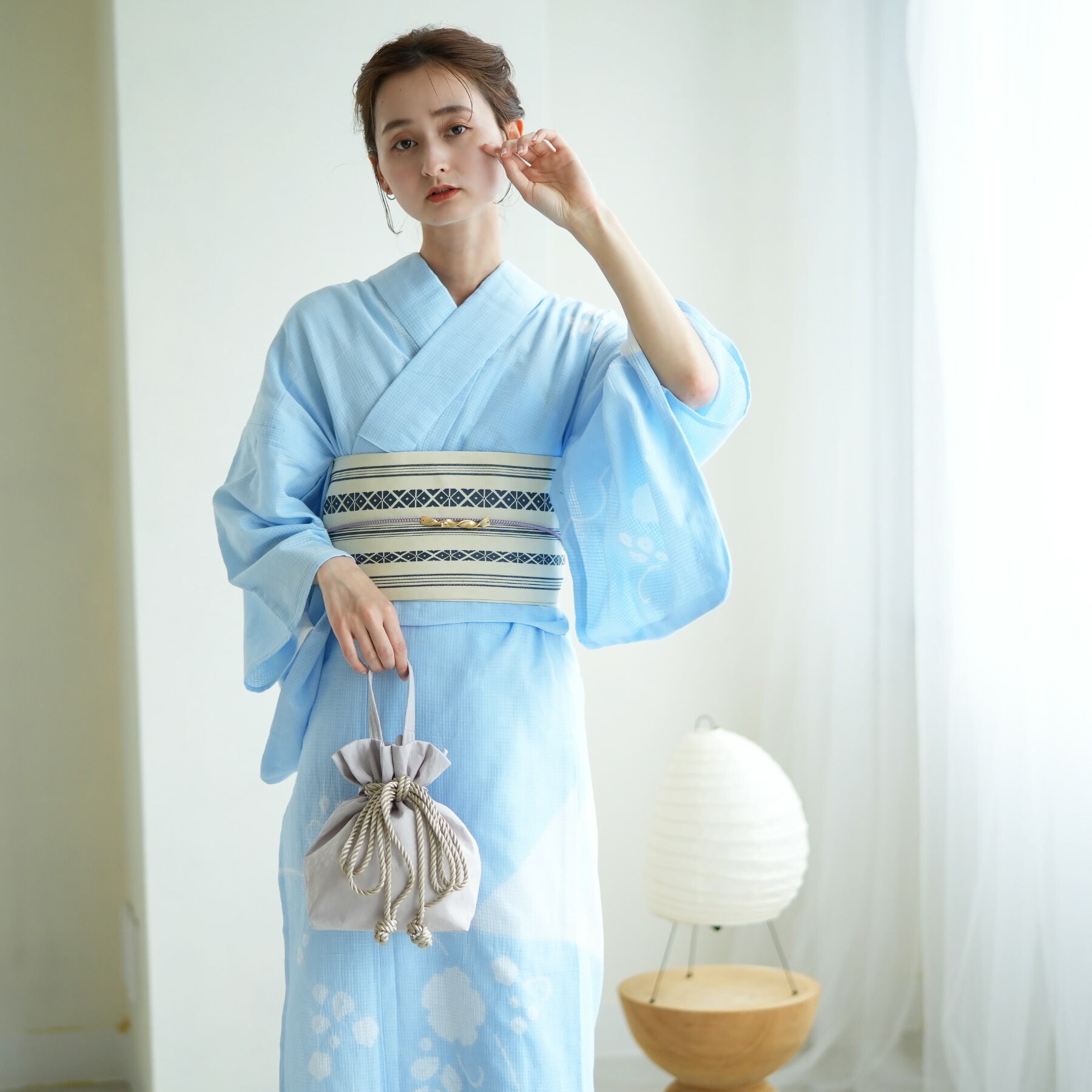 S寸 鳴海 総絞り 浴衣・ 四寸帯 セット 仕立上り～153cm Ys366 S寸 鳴海 総絞り 浴衣・ 四寸帯 セット 仕立上り～153cm Ys366