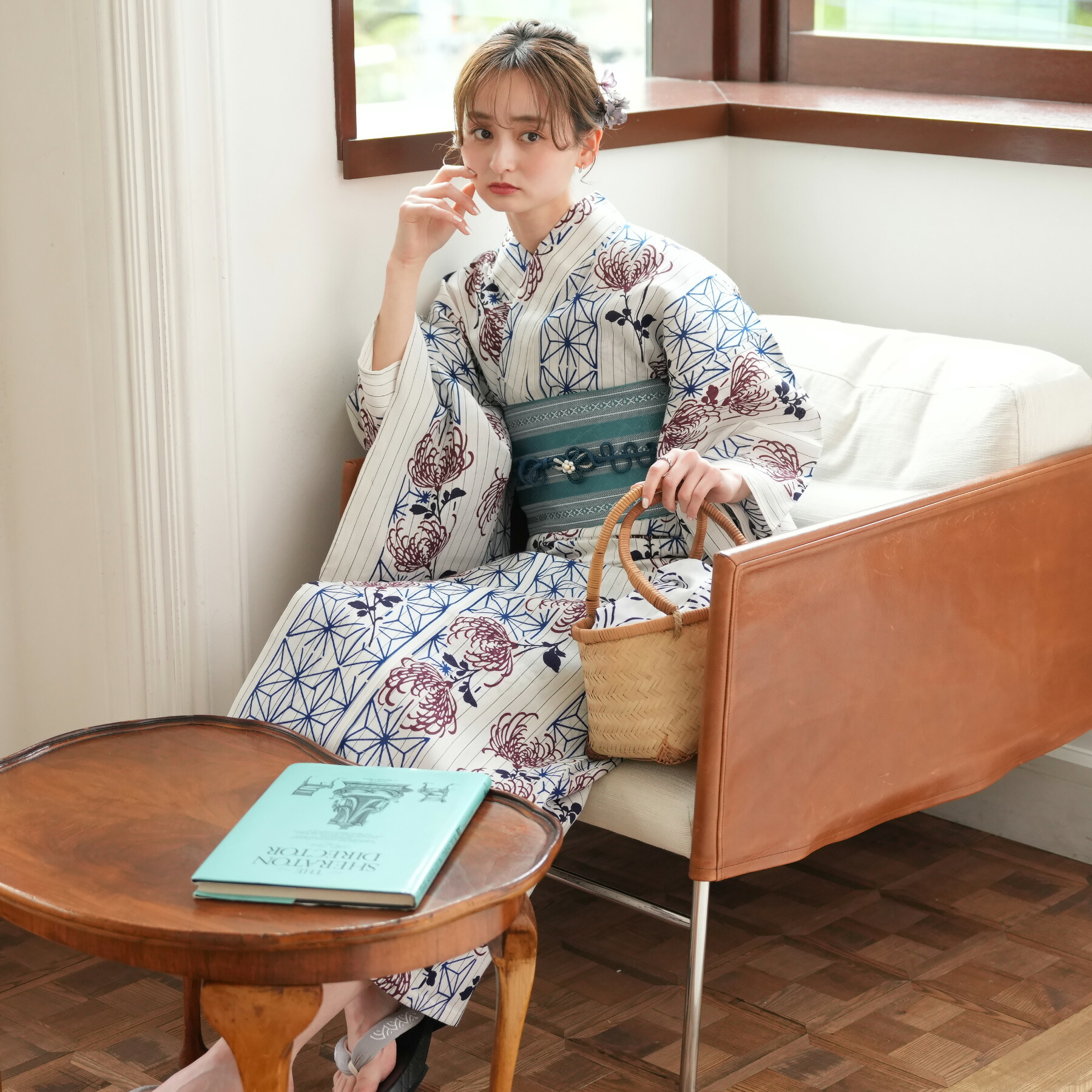 楽天市場】浴衣3点セット（浴衣/帯/下駄） utatane フリーサイズ（身長