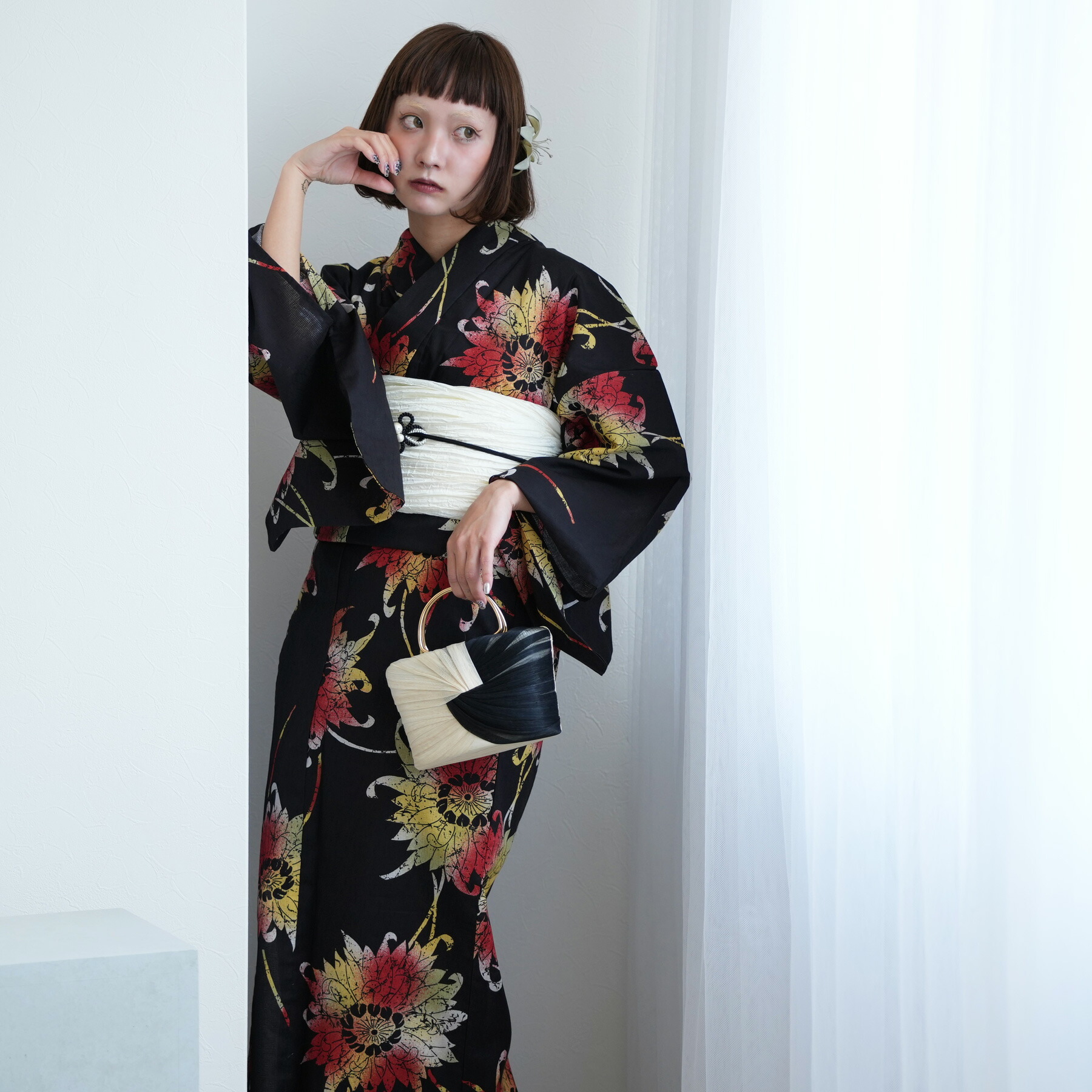楽天市場】【utatane 綿麻 高級変わり織 浴衣3点セット 先染め