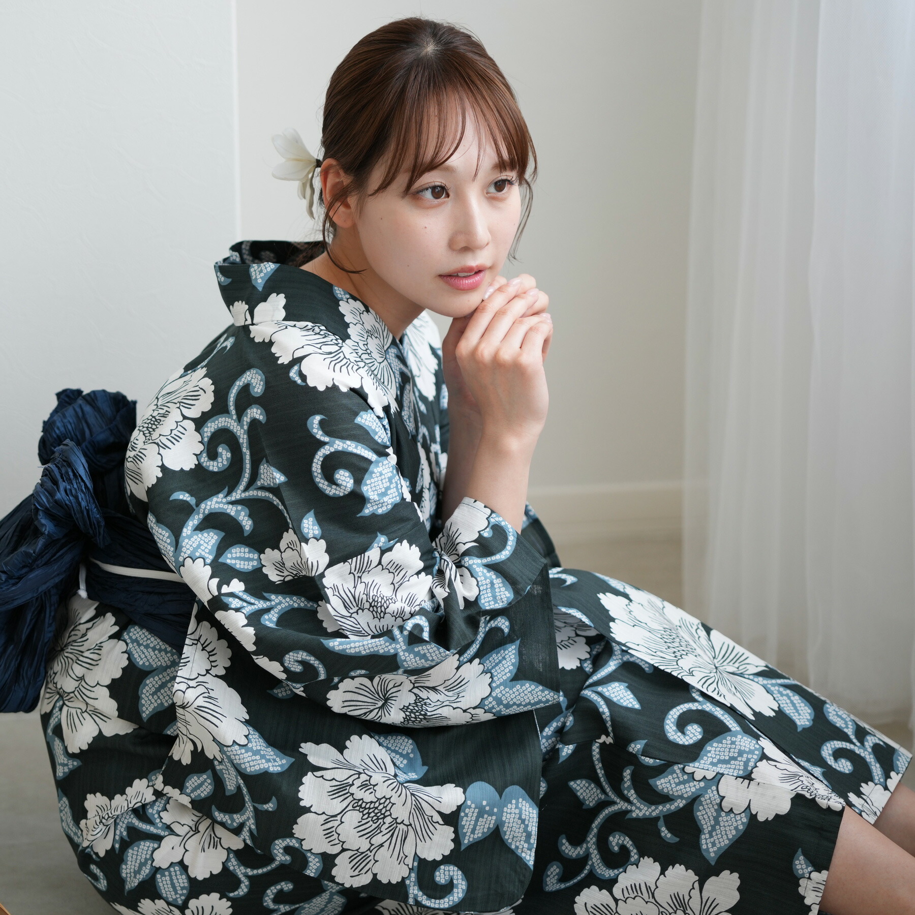 楽天市場】【utatane 高級変わり織 浴衣3点セット 上品グレーの