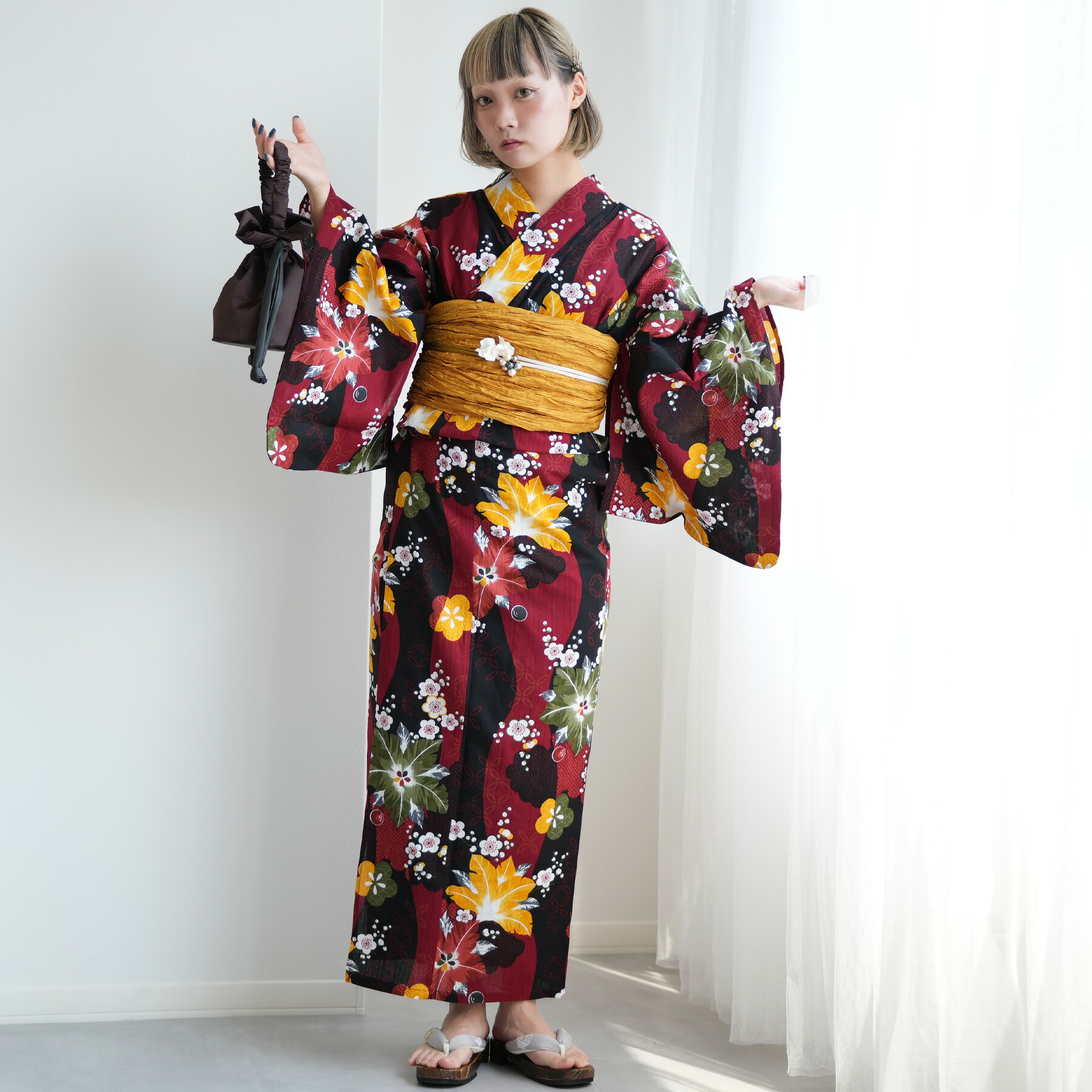 楽天市場】【utatane 綿麻 高級変わり織 浴衣3点セット 先染め