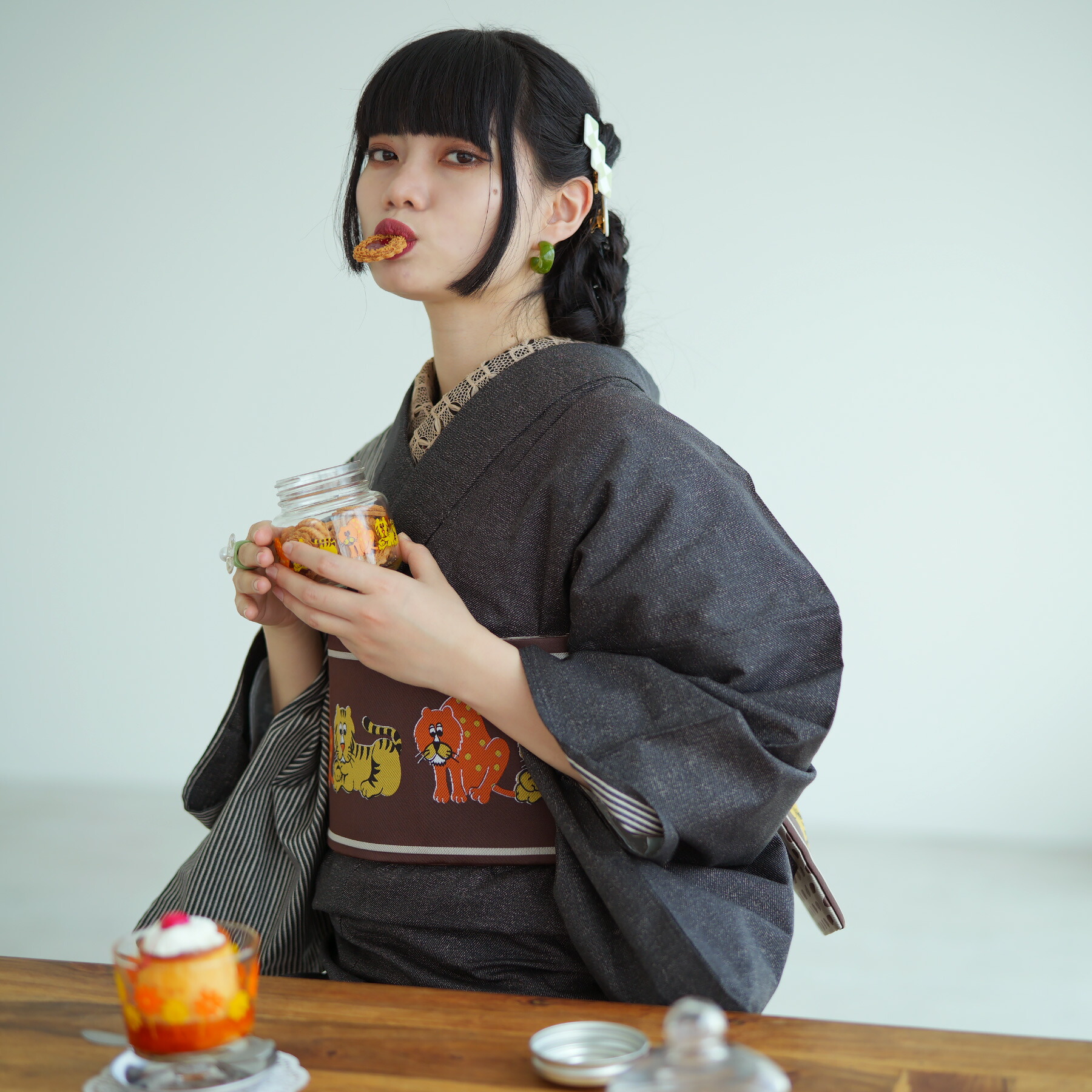 着物セット ニコアンティーク×アデリアレトロ フリーサイズ（身長155
