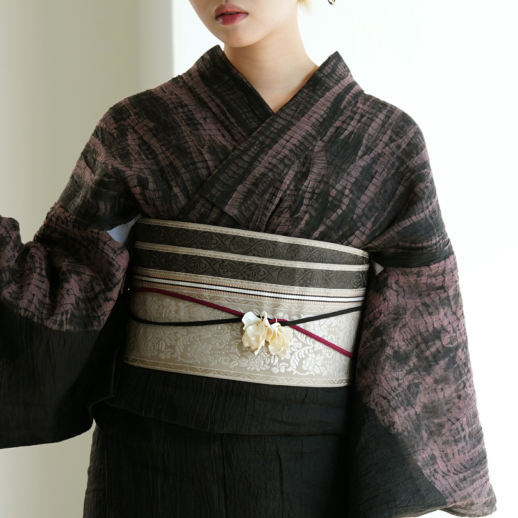 【utatane×井上絹織 博多織 小袋帯 正絹 】日本製 国産 本場筑前博多織 博多帯 博多献上 半幅帯 細帯 本筑 シルク 浴衣 紬 小紋 着物 証紙付き