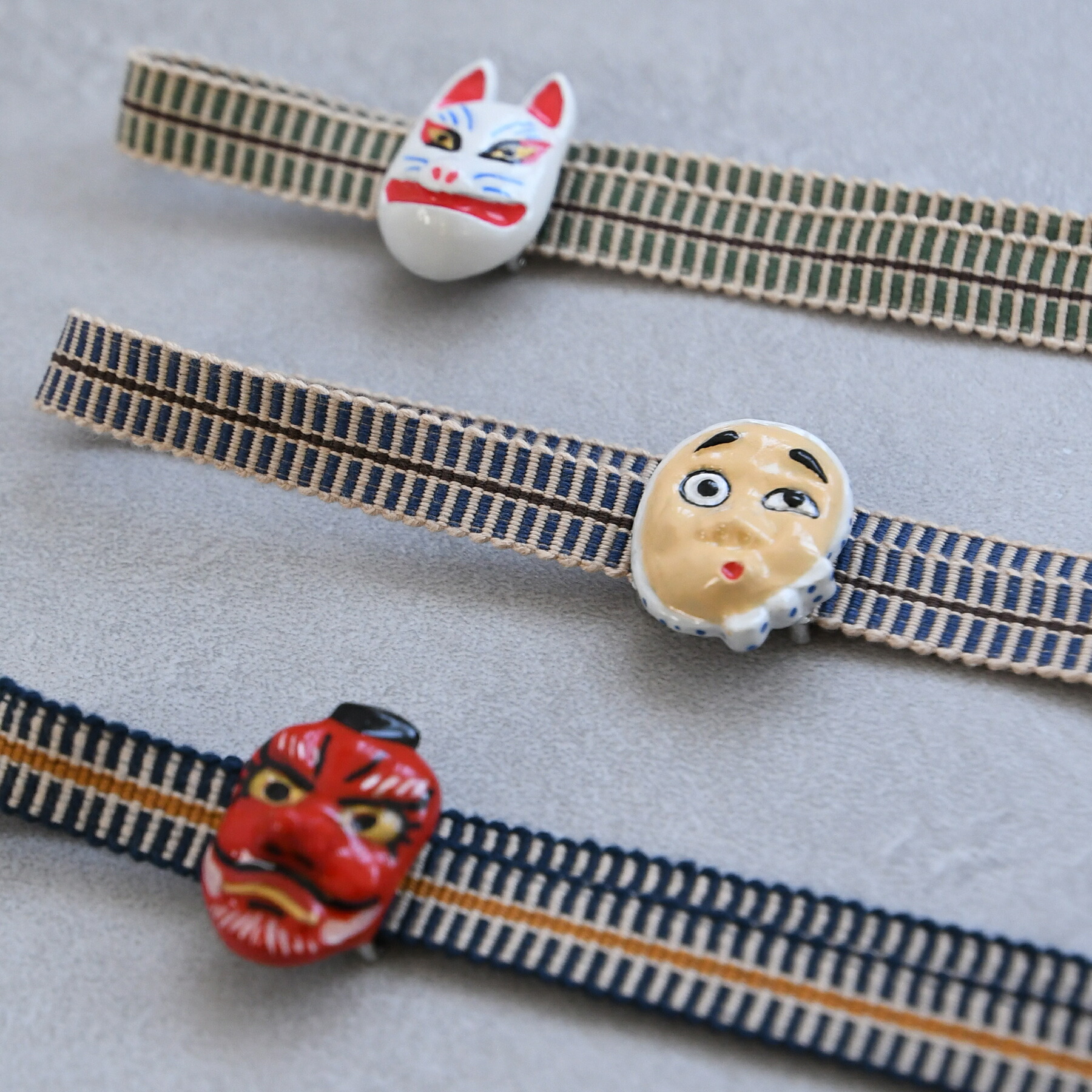 参考作品  『狐の嫁入り』帯留 帯飾りセット 参考作品 『狐の嫁入り』帯留 帯飾りセット