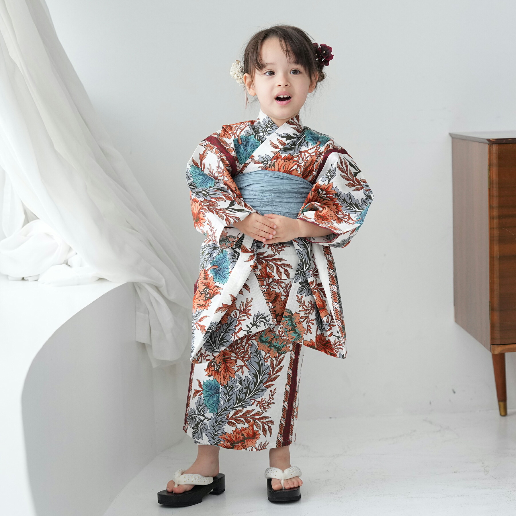 楽天市場】【ニコアンティーク kids 高級変わり織 子供浴衣3点