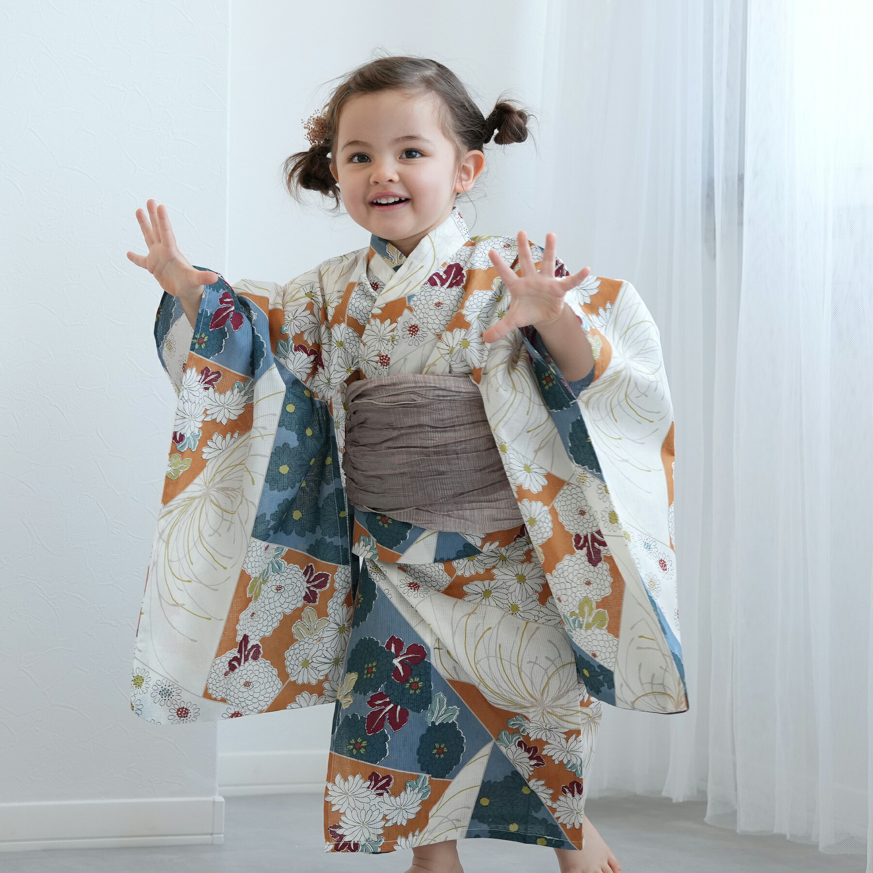 楽天市場】【ひよこ商店 kids 高級変わり織 子供浴衣3点セット 女の子