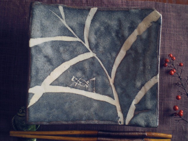 楽天市場】角皿 □ 玉山窯 監修 玉置保夫 鼠志野 葡萄文 四方鉢 (1皿