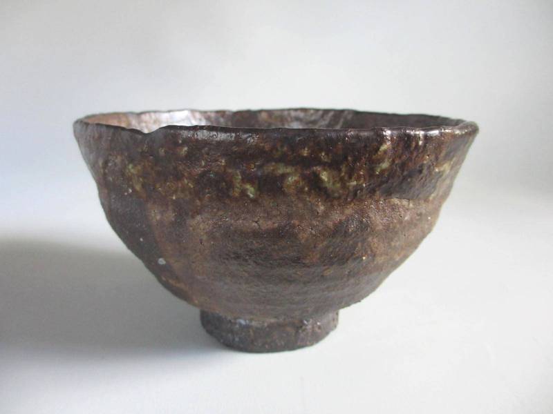 茶碗 □ 浜田純理 (共箱) 和食器 ギフト 黒渋 井戸茶碗 コーヒー・お茶