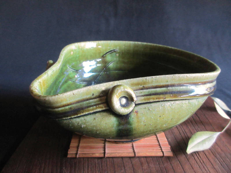 楽天市場】鉢 ☆ 浜田純理 (陶号・露人) 黒織部 窯変楕円 八寸鉢 (3つ