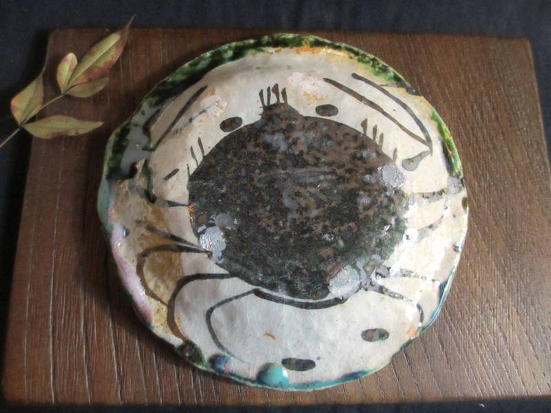 楽天市場】小皿 □陶芸作家・佐藤和次作 織部 蟹文 小皿(一皿 楽天市場】小皿 □陶芸作家・佐藤和次作 織部 蟹文 小皿(一皿