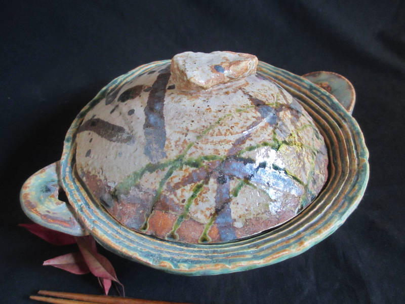 楽天市場】土鍋 □ 佐藤和次 黒織部 蟹文 土鍋(大) (4〜5人用) ギフト