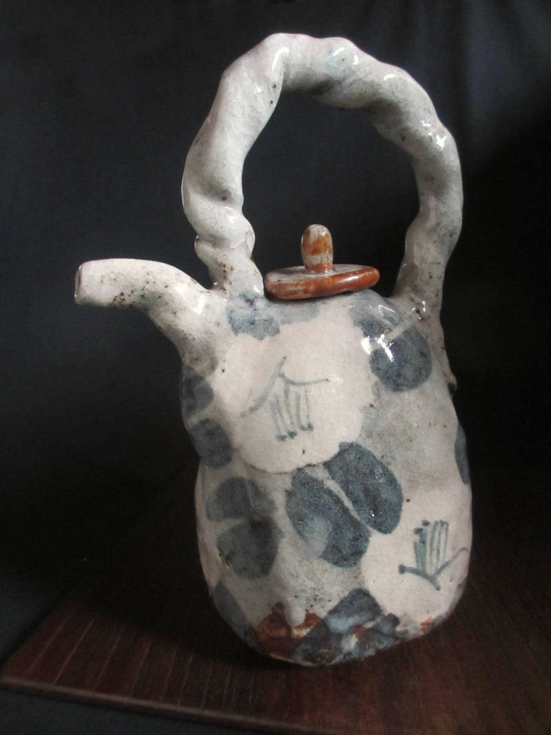 花器■ 陶芸作家・佐藤和次作 鼠志野 椿文 花差し 【和食器】【ギフト】