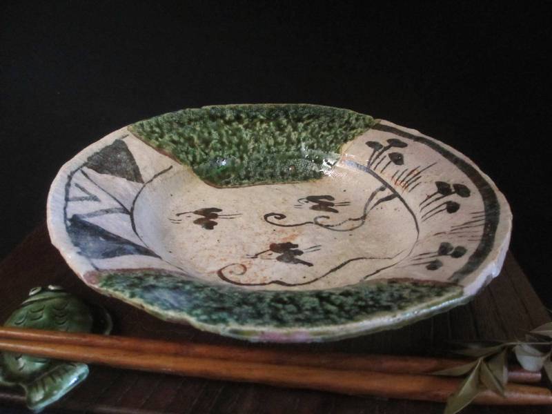 織部蟹文鉢(5個)(佐藤和次 作) 楽天市場】土鍋 □ 佐藤和次 黒織部 蟹文 土鍋(大) (4〜5人用) ギフト