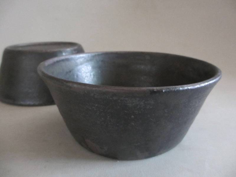 小鉢■ 坪井俊憲作 鉄釉 五寸広口小鉢 (2個組) ギフト 和食器