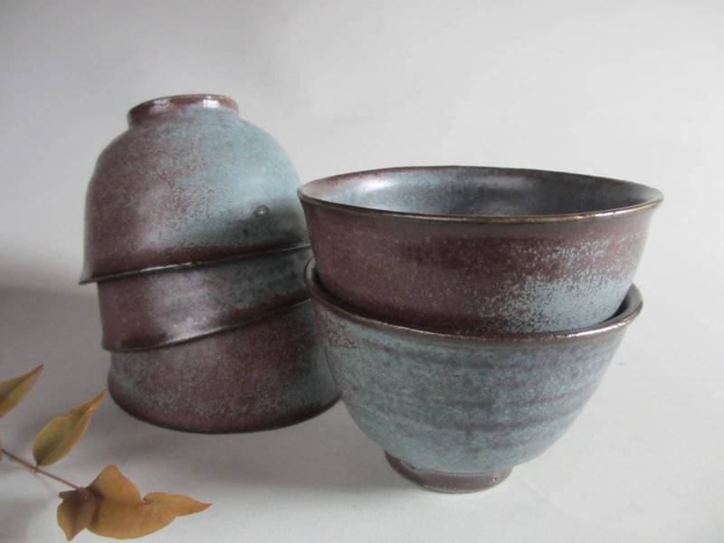 煎茶■角田武之作/辰砂窯変煎茶(5客組)　ギフト　和食器