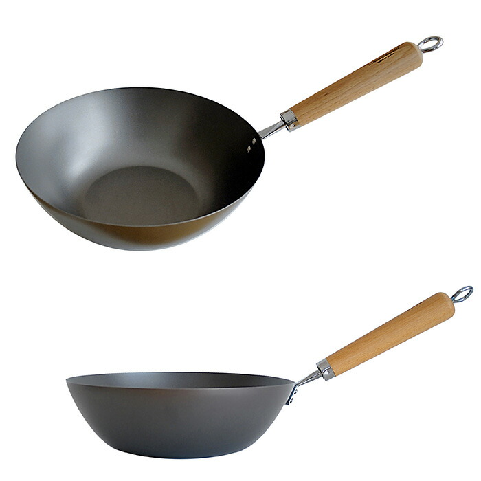 楽天市場】63 ロクサン tsumame 窒化鉄 中華鍋 27cm[鉄フライパン 深型