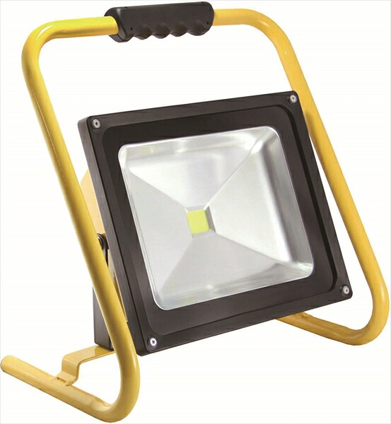 【マラソン期間2%OFFcoupon24日11時まで】LED充電式投光器 GD-F050-Y 50W 防塵 防水 作業 キャンプ 魚釣り 防災用 省電力 持ち運び アウトドア 広角発光 軽量タイプ｜仙台銘板＠店