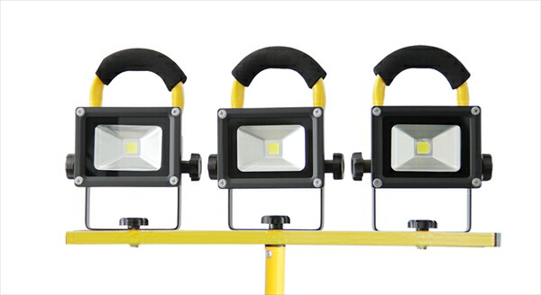 【マラソン期間ポイント2倍10日1時まで】LED充電式式三脚セット（10W3個タイプ） GD-F024-2Y×3 + GD-POD 防塵 防水 作業 キャンプ 魚釣り 防災用 省電力 持ち運び アウトドア 広角発光 軽量タイプ 26,014円