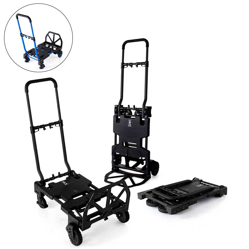 【ポイント20倍2月4日19時まで】【あす楽】フラットカート ツーバイフォー ブラック ブルー FLAT CART F-CART 2×4 花岡 HANAOKA 大人のトランスフォーマー 車輪もハンドもたためる台車 おりたたみ時サイズ 385 × 640 × 130mm 平ら 7.4kg 耐荷重 最大120kg画像