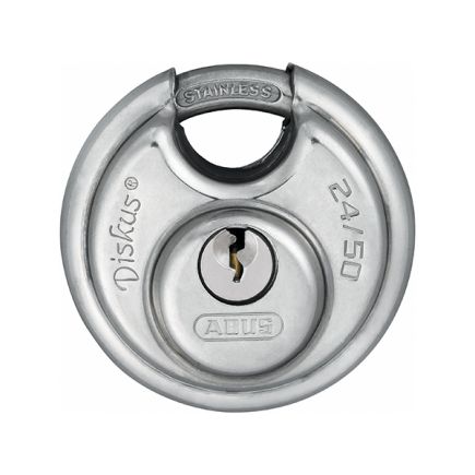 【百貨店SALE2％OFFcoupon9日11時まで】【6個書き割り】ABUS 南京錠 ディスカス 24IB/50 24IB/60 24IB/70 ピン円柱（足がかり3本付） アバス 防犯 日本鍵を掛けるお持て成し