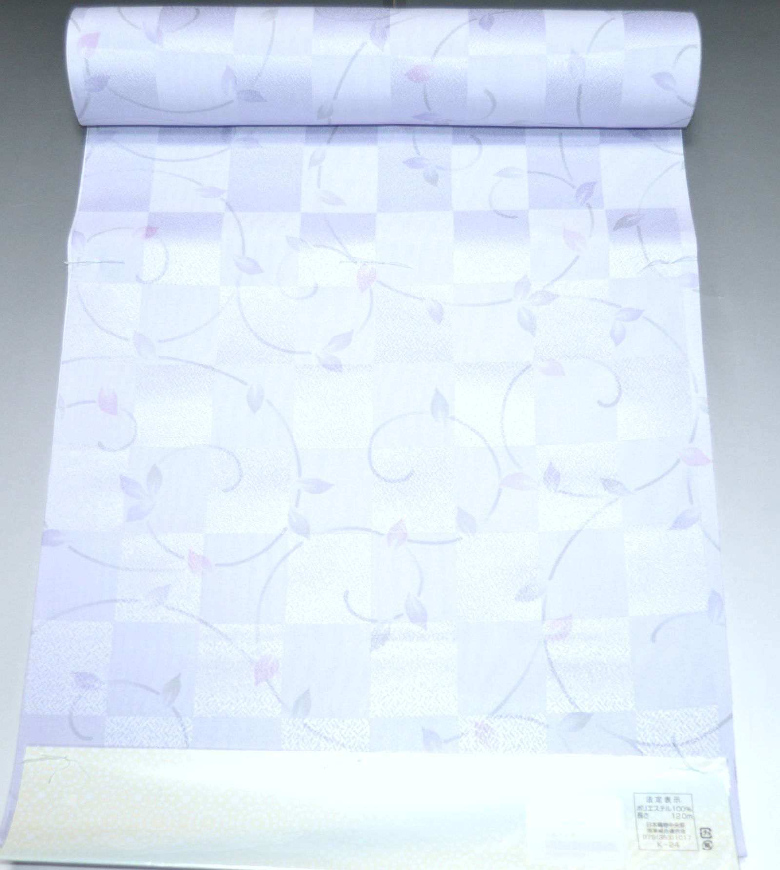 【 TORAYシルック 】綸子友禅長襦袢 ゆめかんざし 花柄 No.6152 薄紫色取り合わせ ポリエステル100％ 日本製 39浪花節的×12米突 未仕立てもの・はだ着布切れ 礼装用 御洒落用 長襦袢の布切れ 新品 【 布切れ売りわたす 】短い訪問着 色無地 紬 小紋 茶の葉会 お読み合わせる用【キモノ仙臺屋このみ長襦袢】