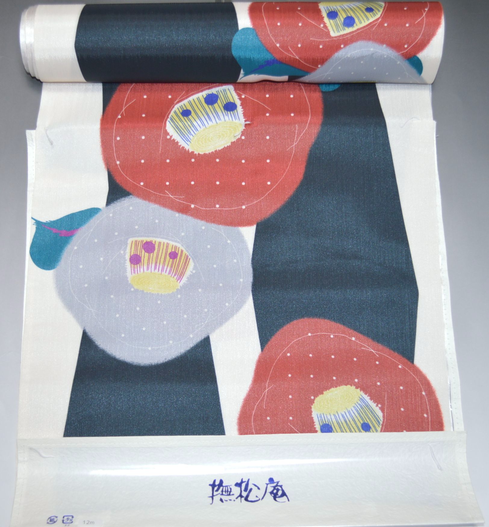 【送料無料】撫松庵友禅染め楊柳生地羽裏（長尺・女性用）No.5734 花柄 薄ベージュ色系統 日本製 ポリエステル素材 コート裏 長さ約5.5m巾37cm 道中着の裏地 二つ折りにして配送で送料無料 ポスト投函 【キモノ仙臺屋の和装小物特集】 6,919円
