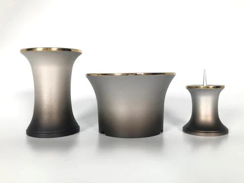 ペット 線香立て ペット仏具3セット 【銀色】 Gradation(グラデーション) 真鍮 花立 線香立て ろうそく立て 日本製 ペット仏具 ペット供養 スタイリッシュ モダン シンプル 犬 ネコ うさぎ