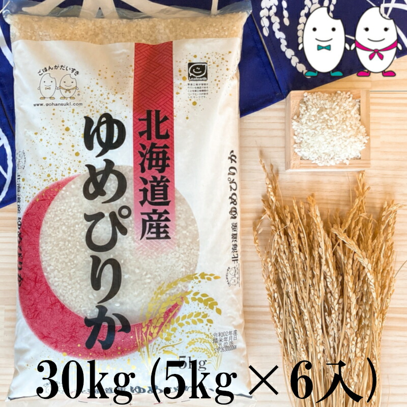 お米 30kg(5kg×6） 北海道産ゆめぴりか 令和6年産