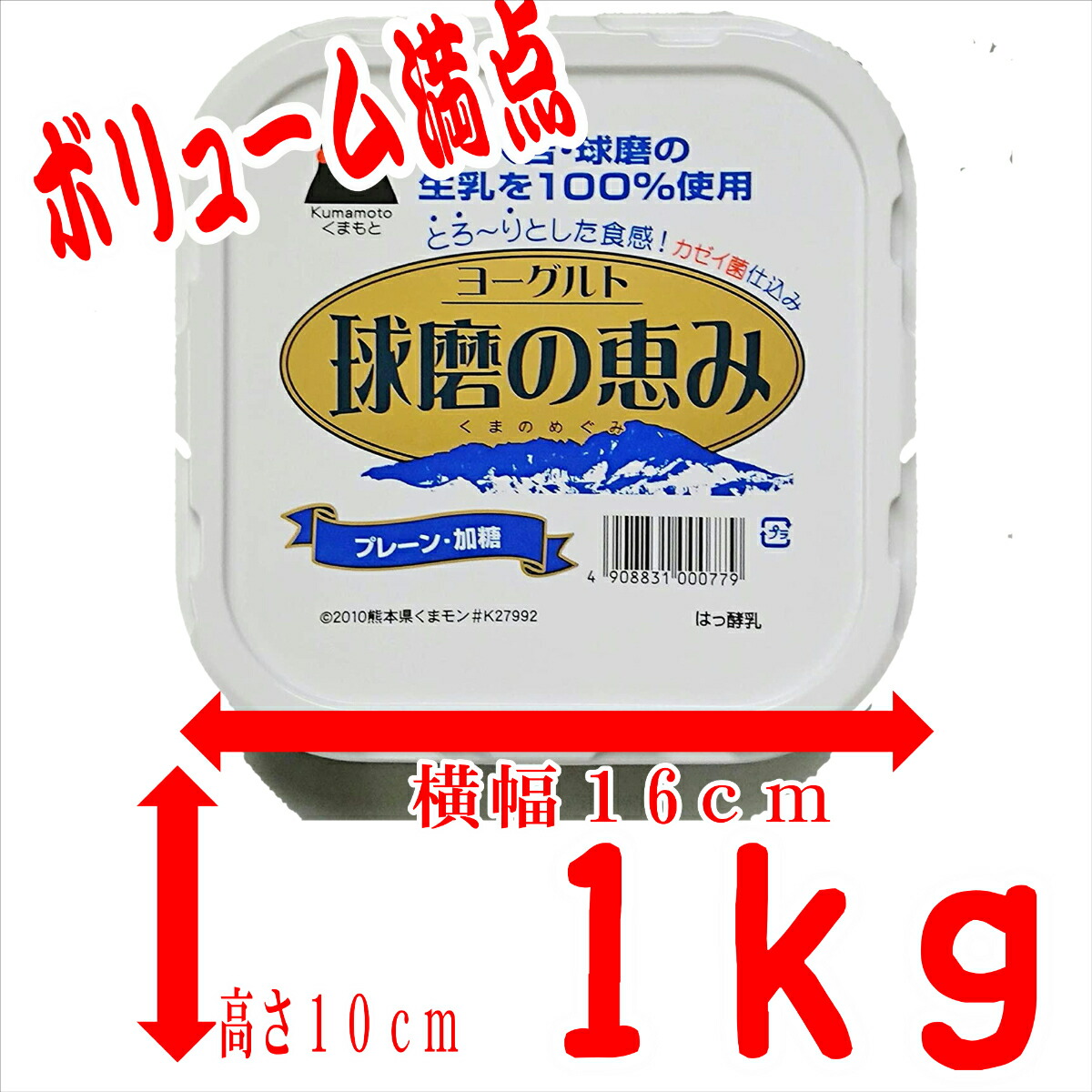 市場 球磨酪農 人吉球磨 球磨の恵ヨーグルト1k×4個 送料無料