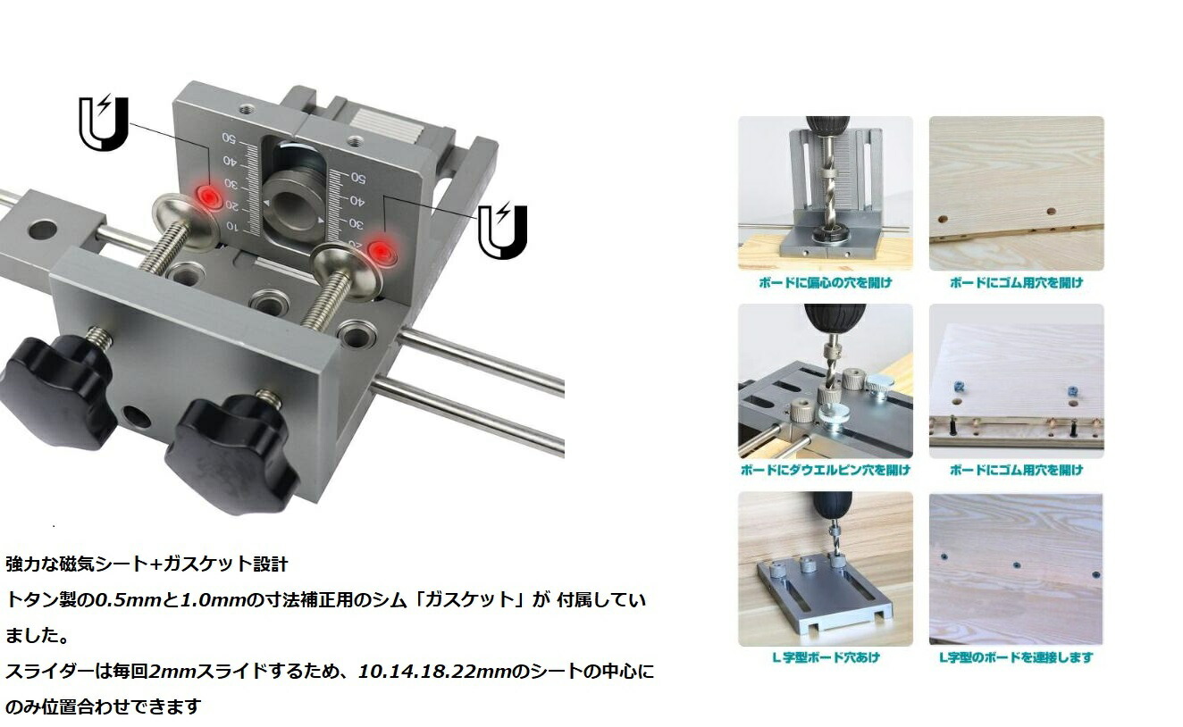 イドはデラ LiBatter木工用 板接ぎダボ&ミニフィックス15径用穴あけ治