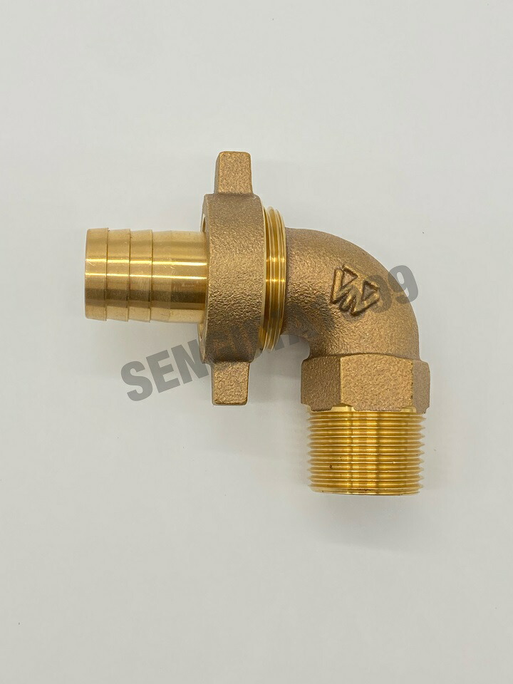 BC 90°揚水機用エルボ  1-1/4x31.8粍 (中毒者締付印字機) 高澤製造所 丹銅 エルボ