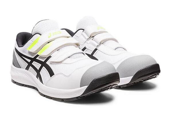 安全性のある靴 CP215 アシックス 1273A079 ウィンジョブ 100 白いこと×黒いこと asics 御役目靴 セーフティーシューズ  胴締め手あい 4色押しひろげる