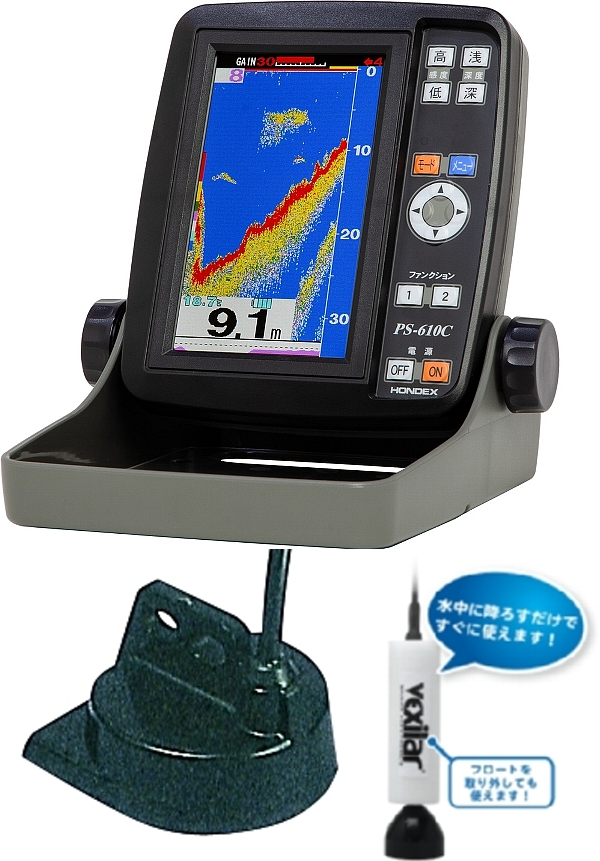 全国宅配無料 HONDEX ホンデックス 振動子 魚群探知機 PS-610C2標準