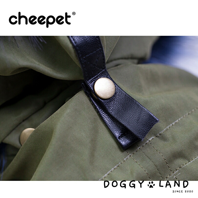 爆買いセール 犬服 ドッグウェア ベスト 犬 服 犬の服 Cheepet チーペット ドギーランド Doggyland 秋冬 冬 送料無料 おしゃれ かわいい ブランド チワワ ミニチュアダックス トイプードル ダックス 防寒 フワフワ ファー ミリタリー風 フード 重ね着 お揃い ペット服