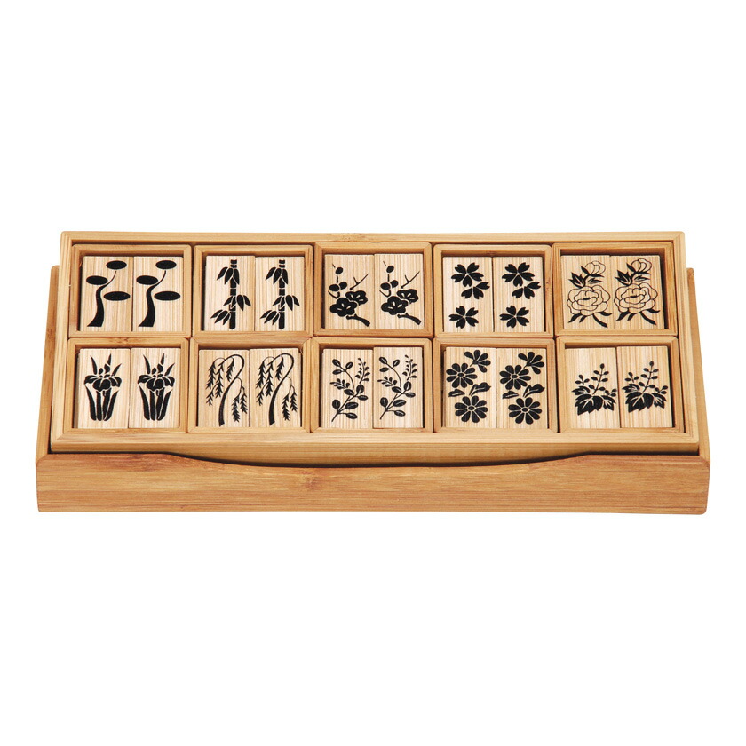 母のお茶道具 茶道具 七事式花月札 表千家用十種 各小箱10ケ　竹憲作 煤竹 茶器/茶道具 七事式用品】 花月札 一二三客月 煤竹 5枚セット 表