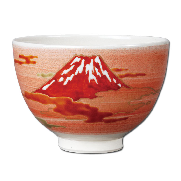 茶道具 茶碗 赤富士 見谷福峰作茶道 抹茶椀 抹茶 茶器 茶椀 茶わん ちゃわん ギフト 千紀園|お茶・茶道具・抹茶スイーツ千紀園