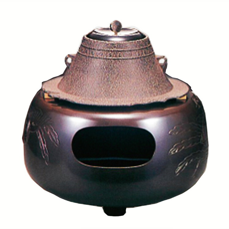 楽天市場】茶道具 風炉百陀釜添 唐銅鳳凰風炉 覚々斎好写 十二代加藤忠