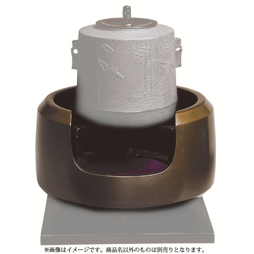 茶道具　唐銅面取風炉 茶道具 風炉 唐銅風炉 唐銅 唐金 面取風炉 尺一 菊池政光作 木箱