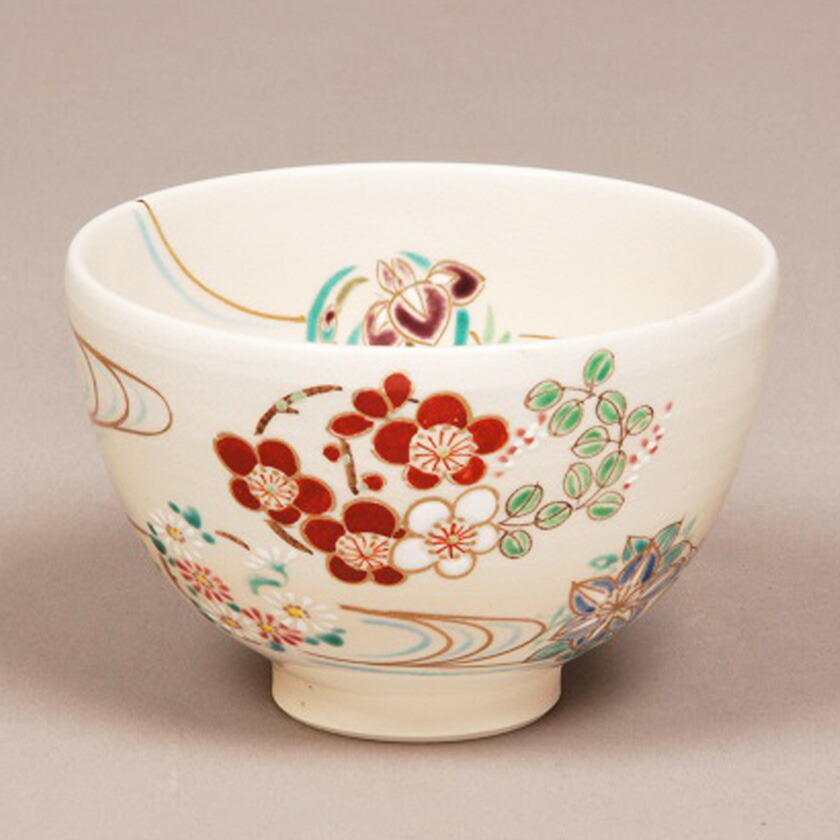 茶道具 抹茶茶碗（まっちゃちゃわん） 茶碗 仁清 花丸流水 見谷福峰 ギフト 千紀園 9,060円