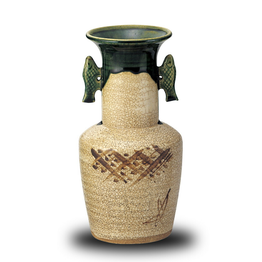 美濃伊賀　耳付き　花入　茶道具　花生　花器 耳付花入 文化遺産オンライン