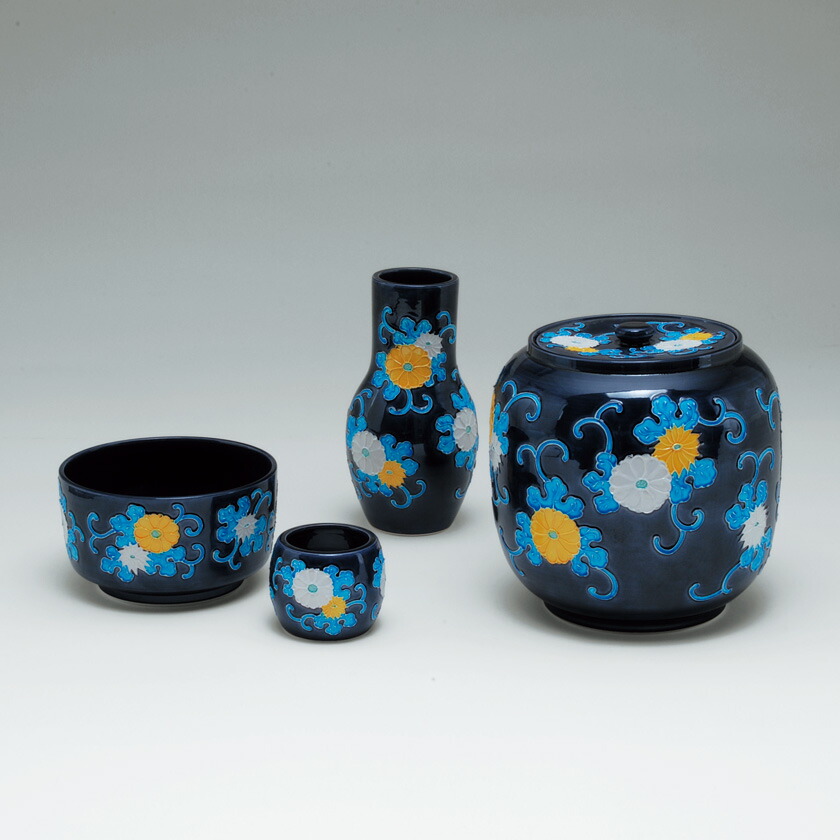 楽天市場】皆具 かいぐ 瑠璃交趾 菊 永楽写 谷口菁嵐作 茶道 茶道具