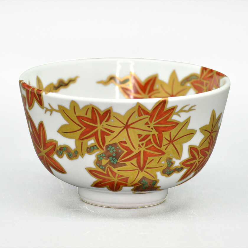 茶道具 抹茶茶碗（まっちゃちゃわん） 茶碗 色絵 紅葉 景徳鎮 王懐英