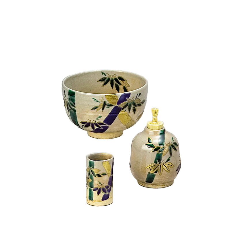 茶道具 三点セット（茶碗・振出・茶巾筒） 乾山 竹 香泉 陶器三点揃（茶茶碗・振出・茶巾筒）｜お茶・茶道具・抹茶スイーツ千紀園