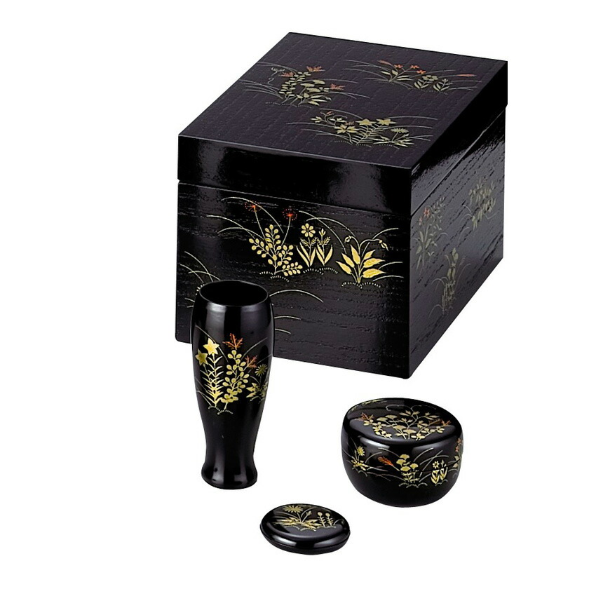 茶道具　硯箱五段　黒掻合塗 茶道具 硯箱五段 黒掻合塗